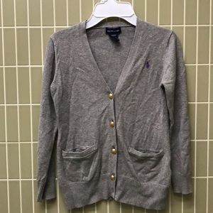 Girls Ralph Lauren Grey Cardigan Sweater